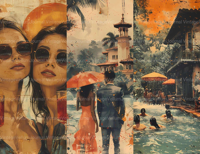 Pool Party Summer Junk Journal Pages