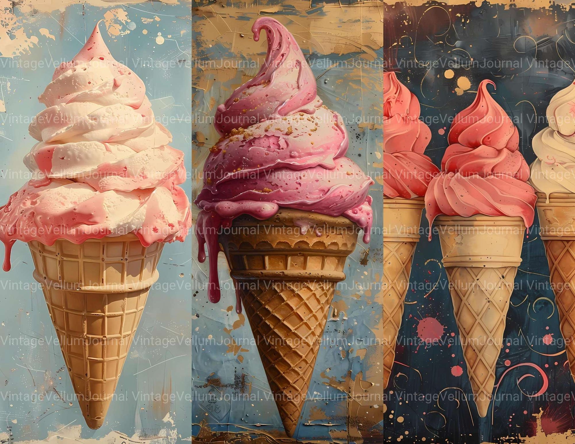 Ice Cream Summer Junk Journal Pages - CraftNest - Digital Crafting and Art