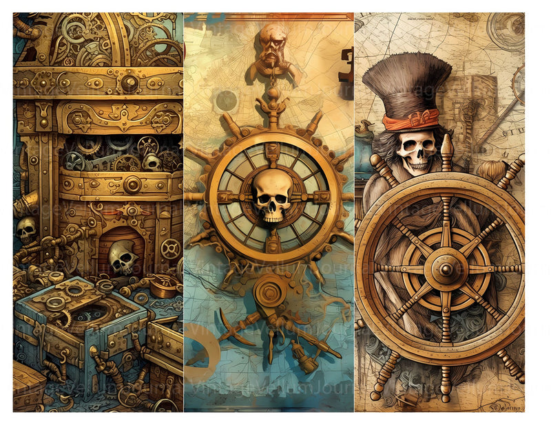 Steampunk Pirates Junk Journal Pages - CraftNest