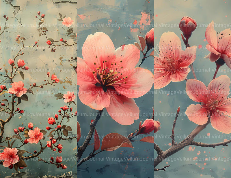 Cherry Flowers Junk Journal Pages - CraftNest