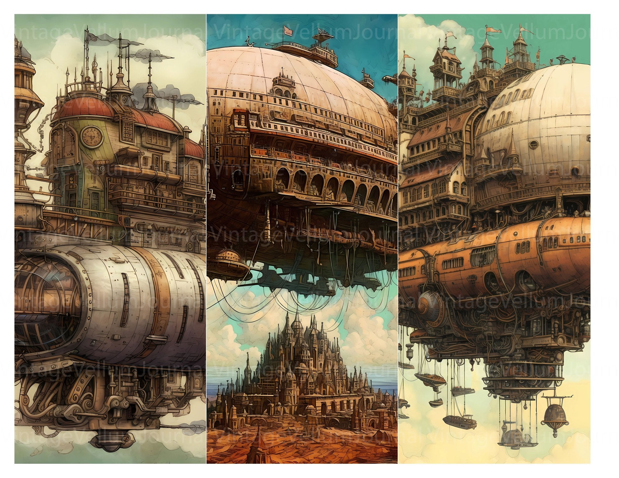 Steampunk Airship Junk Journal Pages - CraftNest