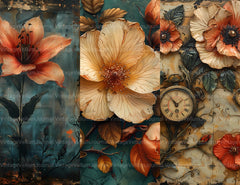 Steampunk Flowers Junk Journal Pages - CraftNest