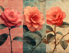 Camellias Flowers Junk Journal Pages - CraftNest