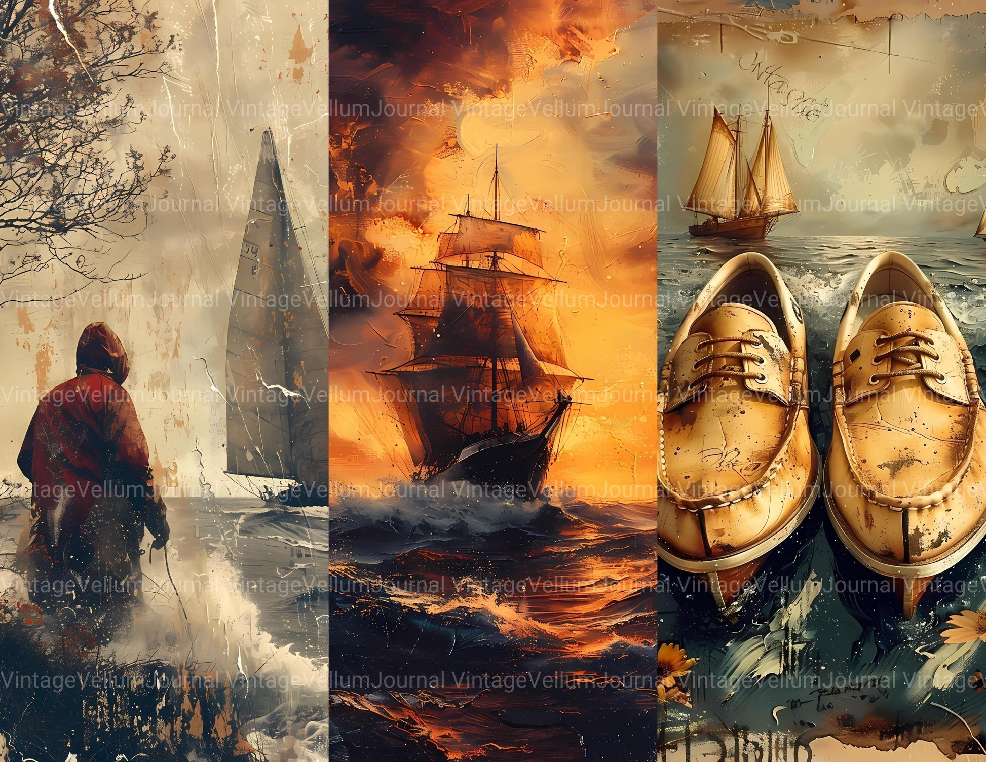 Sailing Junk Journal Pages - CraftNest - Digital Crafting and Art