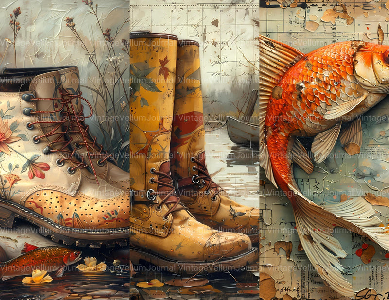 Fishing Junk Journal Pages - CraftNest - Digital Crafting and Art