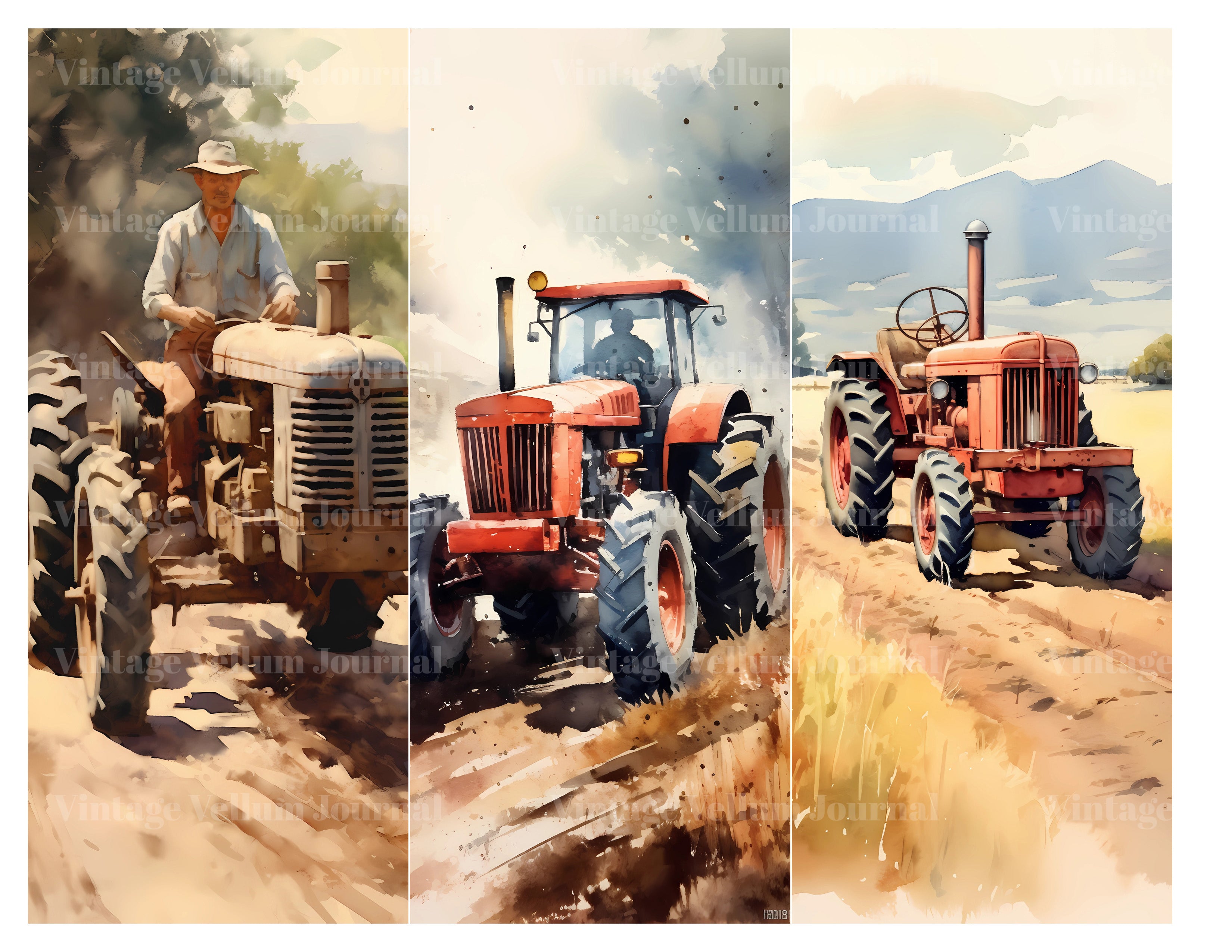 Farming Tractor Junk Journal Pages - CraftNest