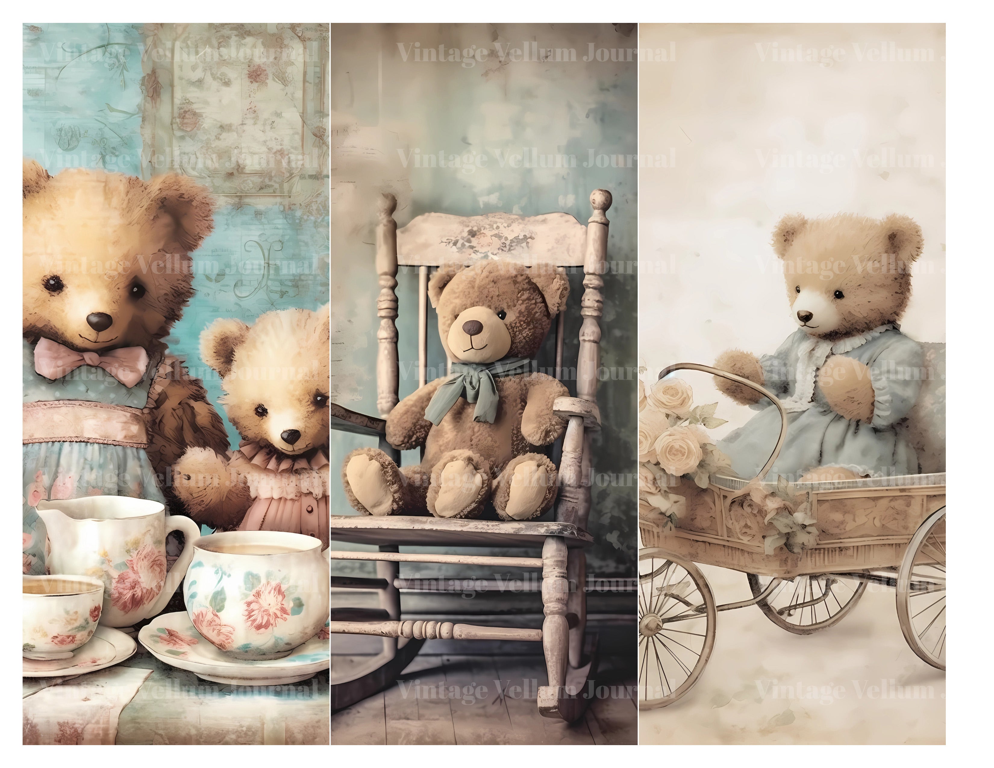 Teddy Bear Junk Journal Pages - CraftNest