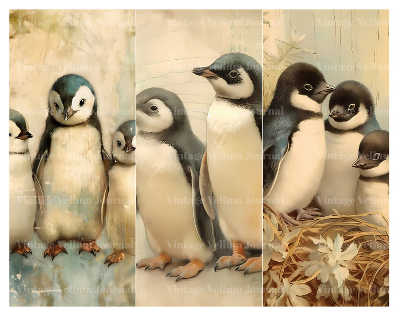 Baby Penguins Junk Journal Pages - CraftNest