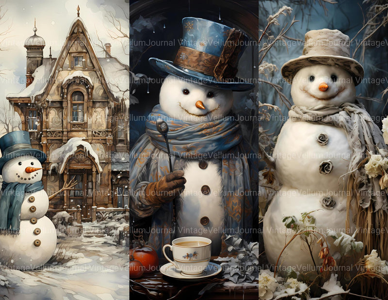 Snowman Wonderland Junk Journal Pages - CraftNest