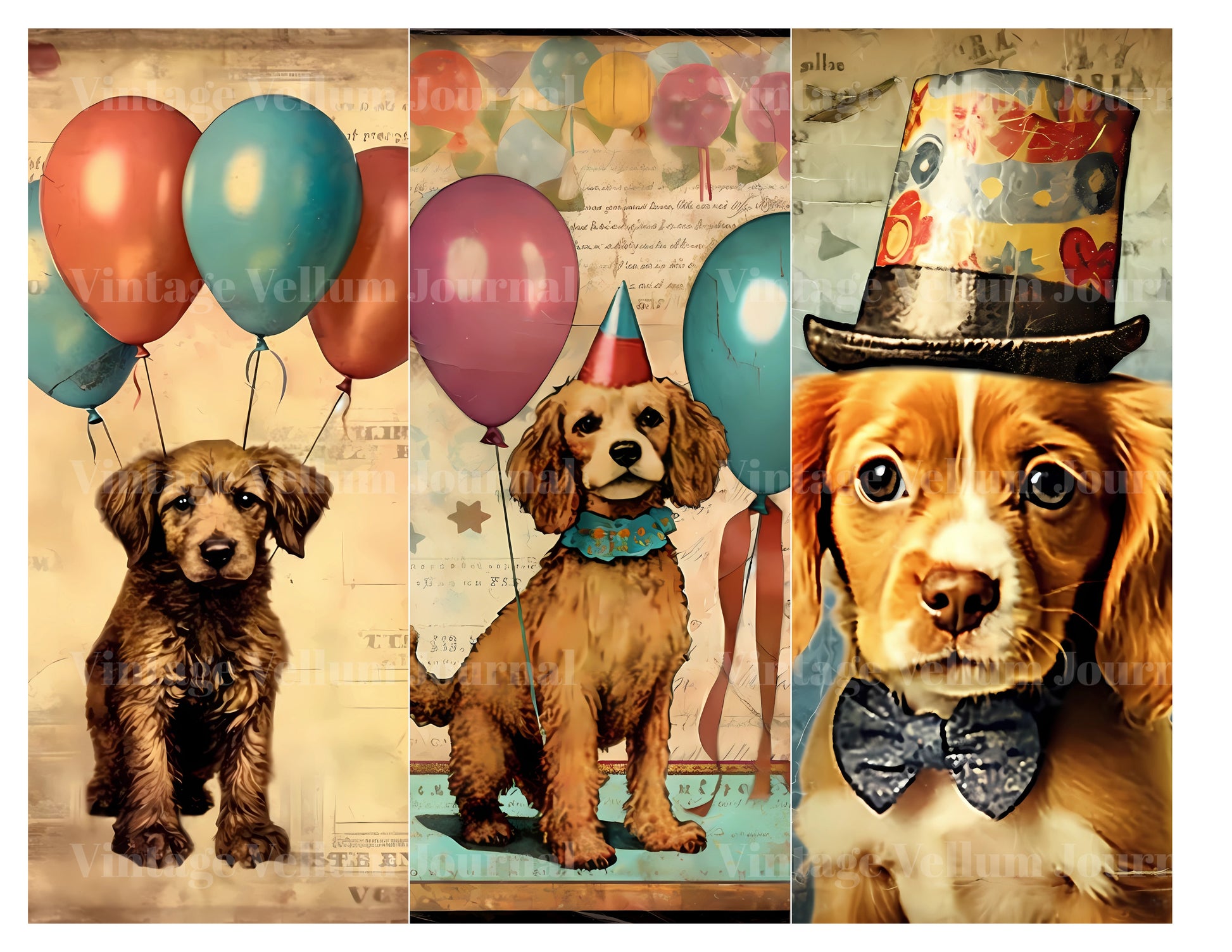 Birthday Dogs Junk Journal Pages - CraftNest