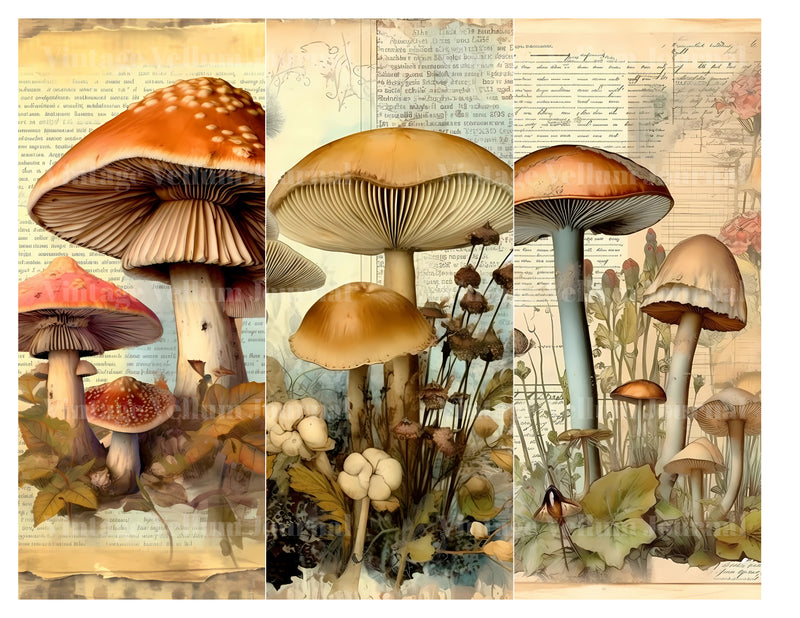 Mushroom Books Junk Journal Pages - CraftNest