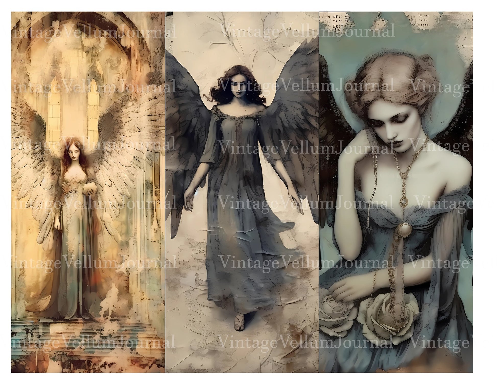 Gothic Angels Junk Journal Pages - CraftNest