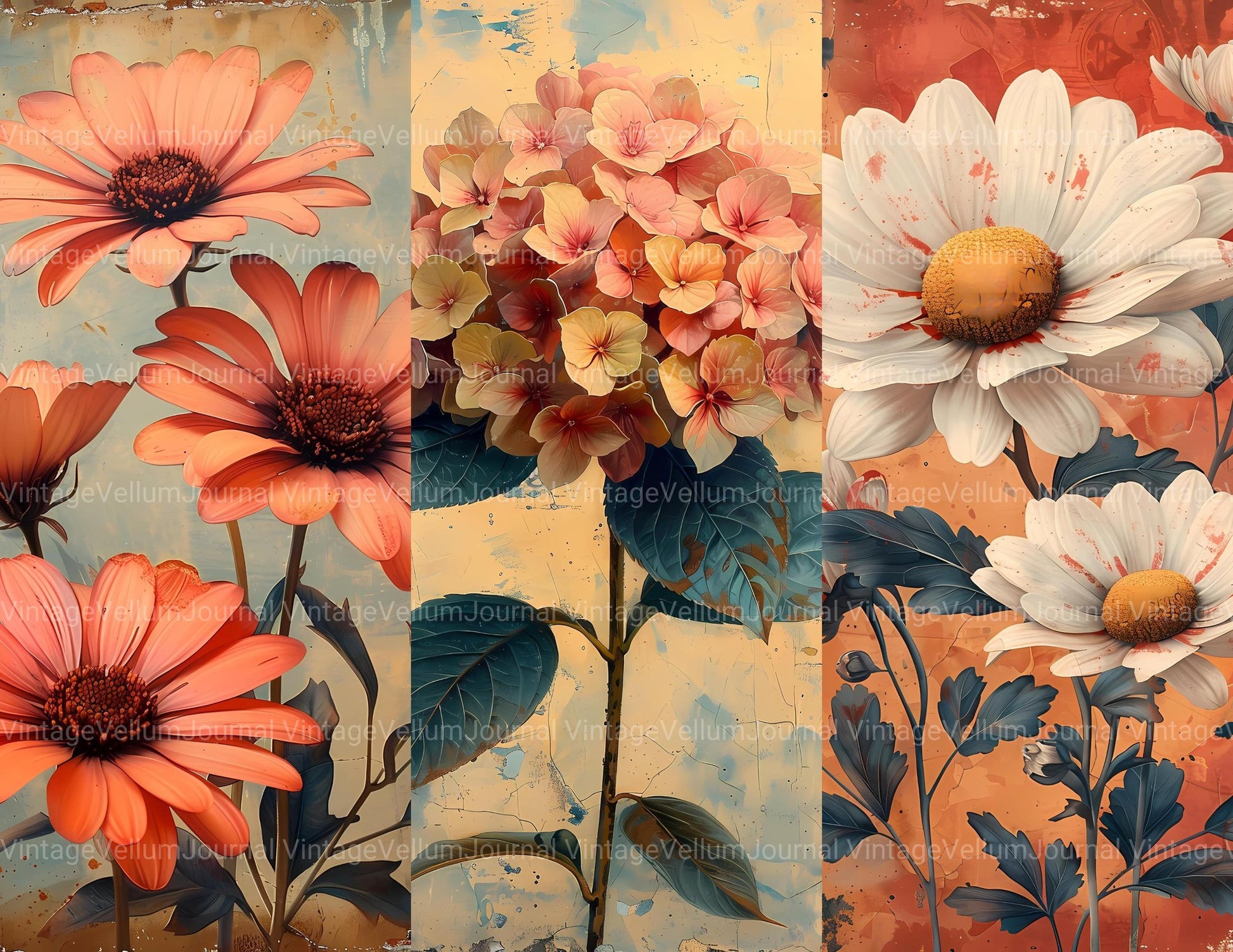 Vintage Flowers Junk Journal Pages - CraftNest