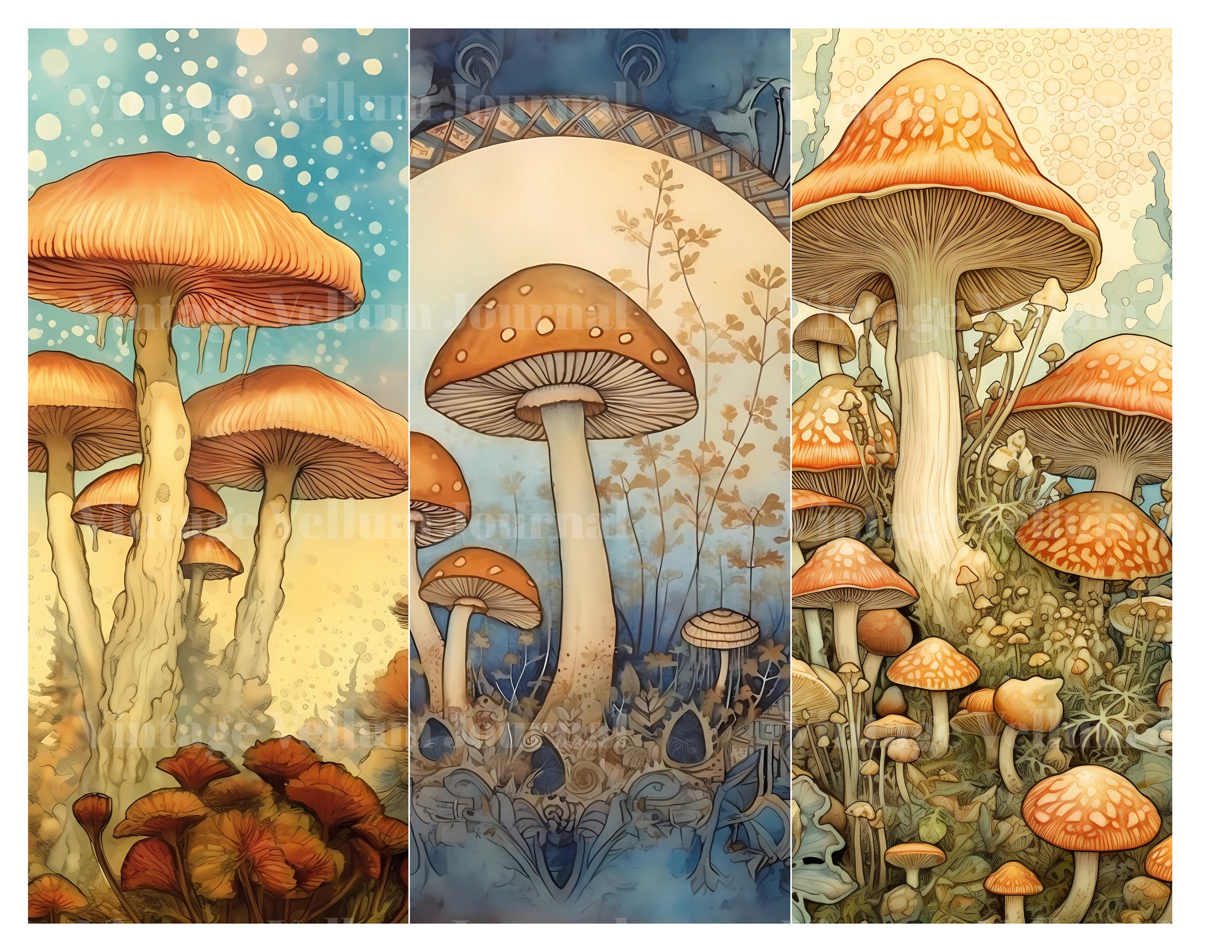 Wild Mushrooms Junk Journal Pages