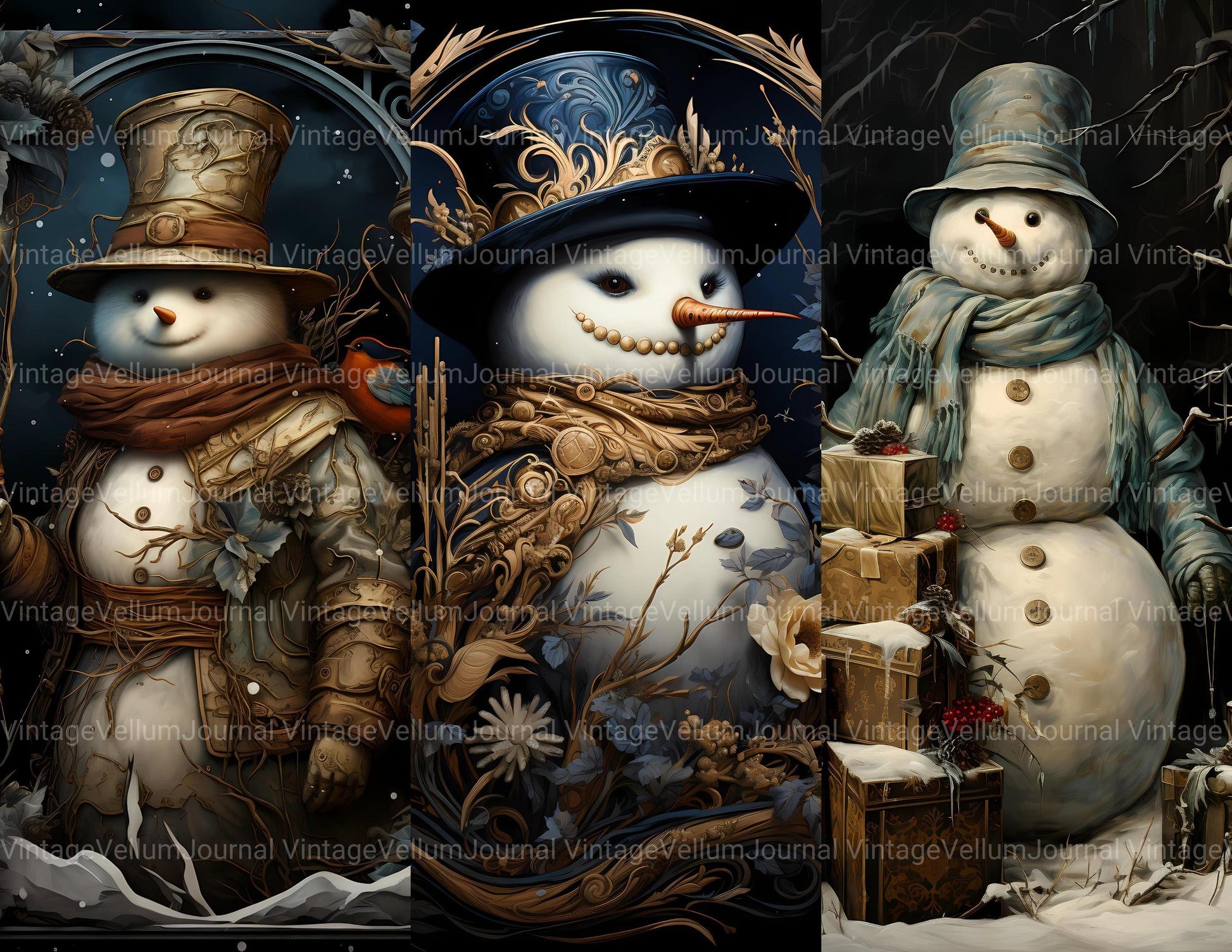 Snowman Wonderland Junk Journal Pages - CraftNest