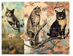 Flower Cats Junk Journal Pages - CraftNest