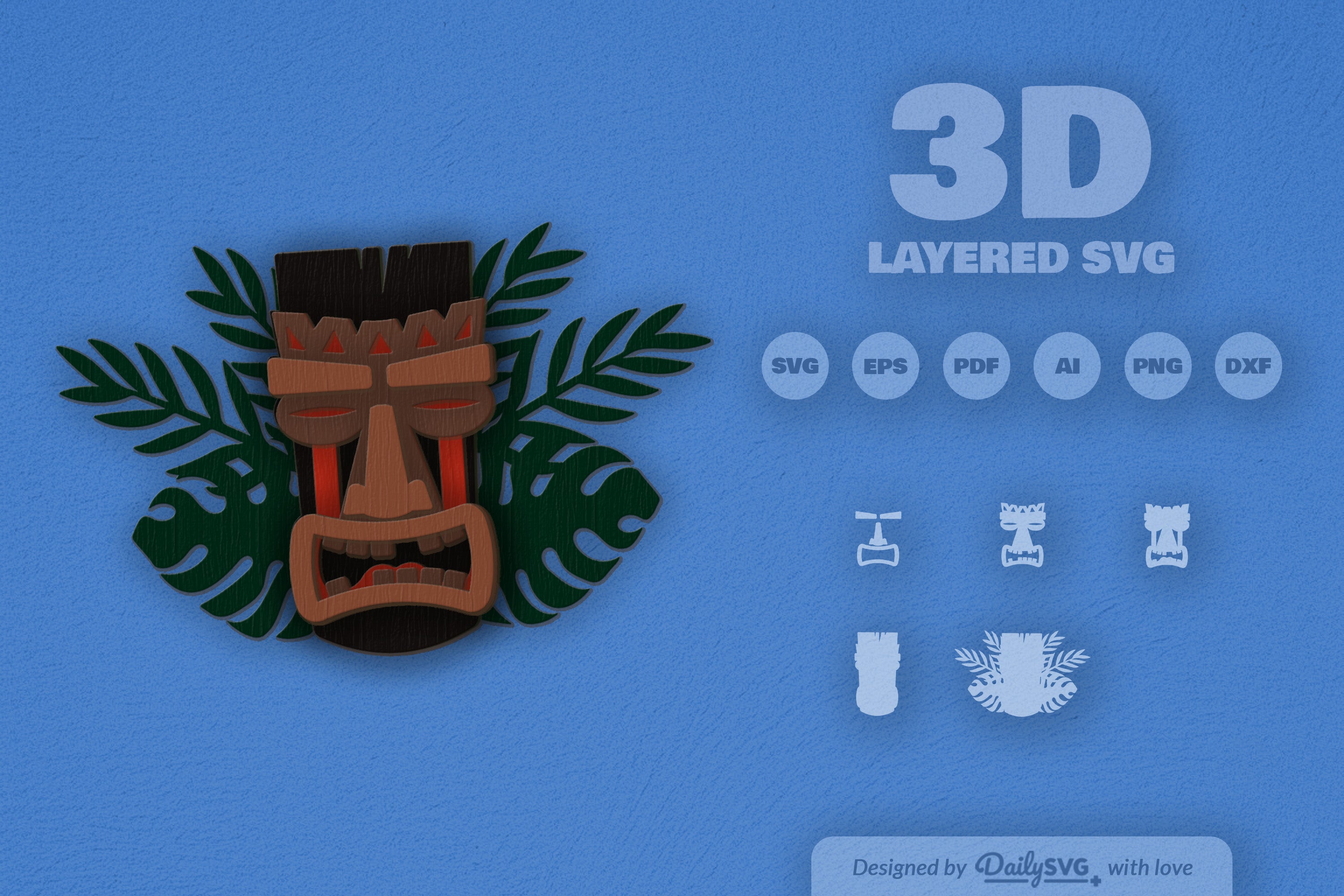 Tiki Mask Tribal Laser Cut SVG Bundle