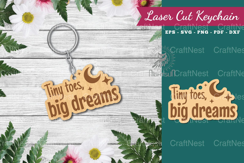 Tiny Toes Big Dream Keychain Design Bundle - CraftNest - Digital Crafting and Art