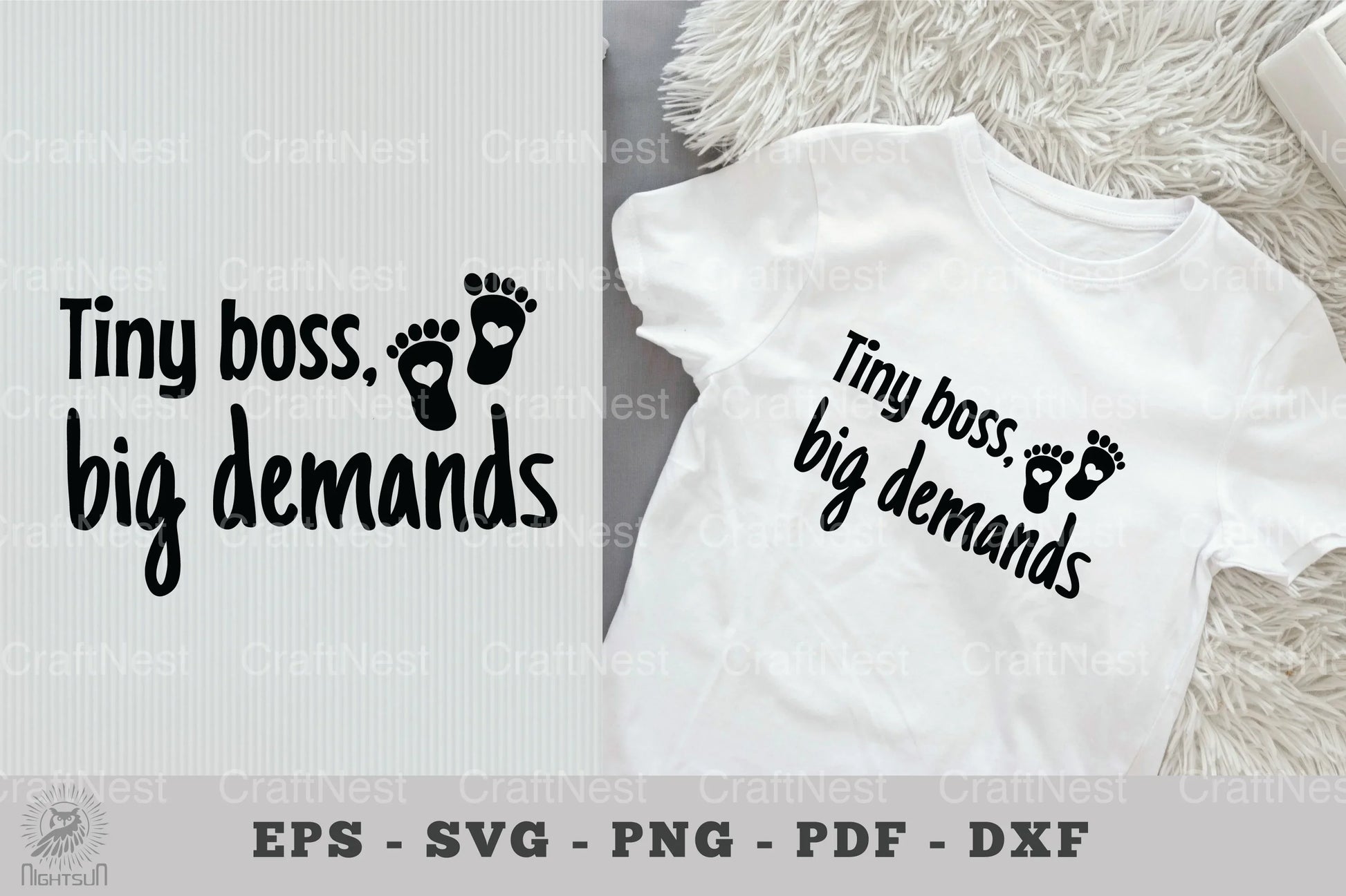 Baby Quotes SVG: Tiny Boss, Big Demands Clipart Bundle - CraftNest - Digital Crafting and Art