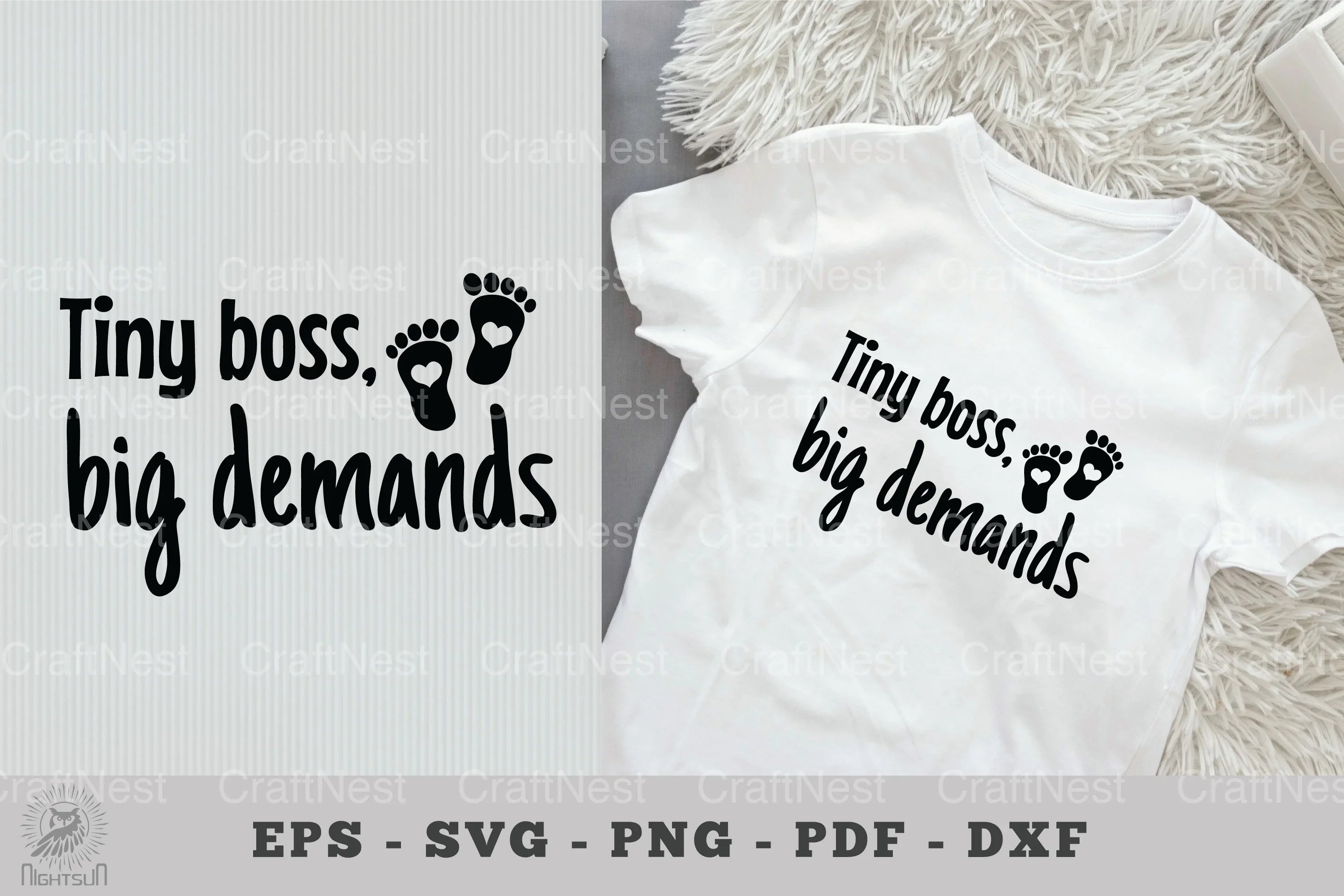 Baby Quotes SVG: Tiny Boss, Big Demands Clipart Bundle - CraftNest - Digital Crafting and Art