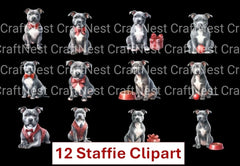 Staffie Dog Stickers Clipart Bundle - CraftNest - Digital Crafting and Art