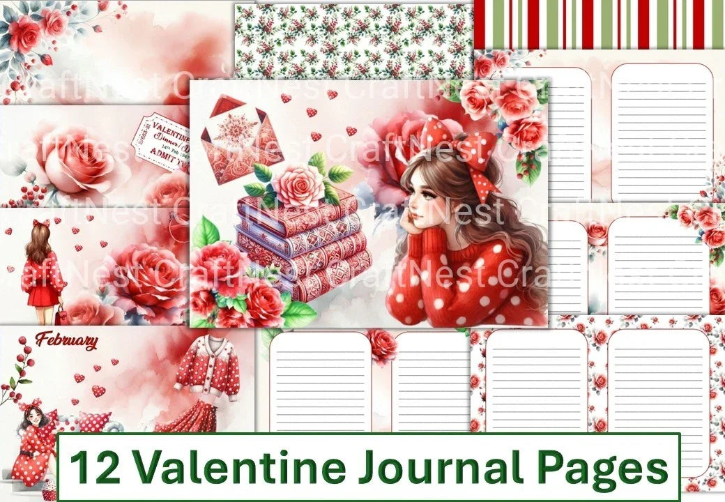 Valentine Junk Journal Clipart Bundle - CraftNest - Digital Crafting and Art