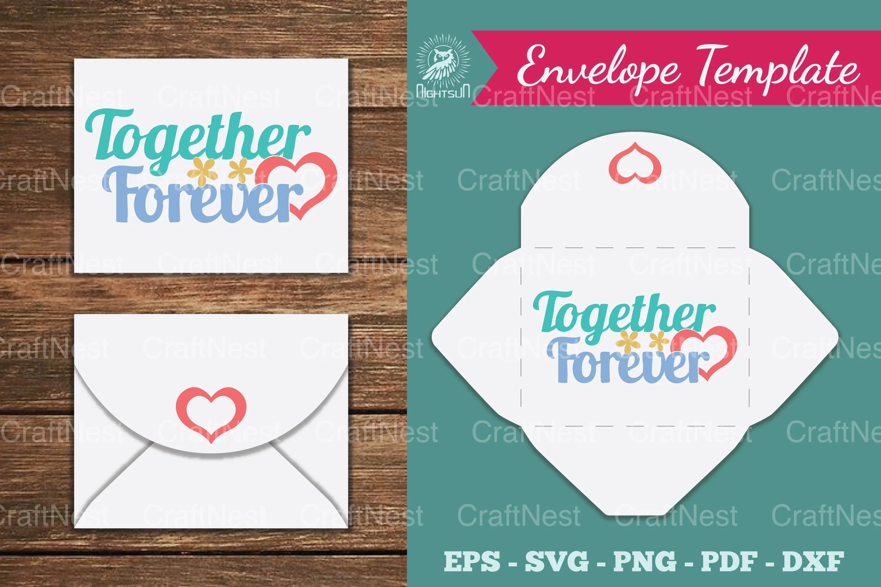 Together Forever Envelope Template Bundle - CraftNest - Digital Crafting and Art
