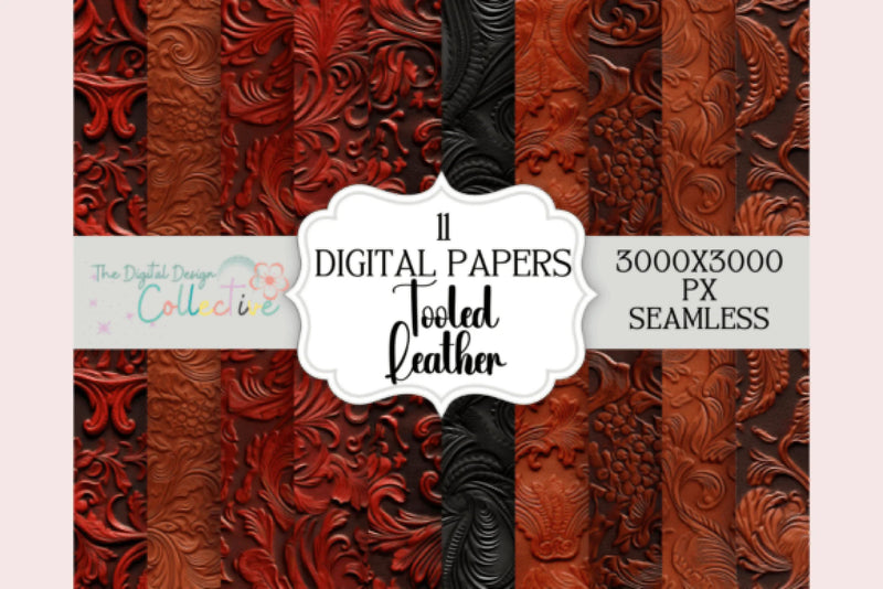 Leather Western Seamless Digital Paper - CraftNest - Digital Crafting and Art