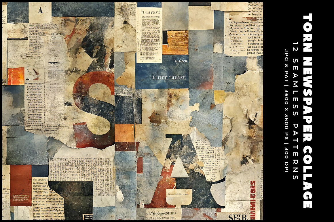 Torn Newspaper Collages - Funky & Groovy