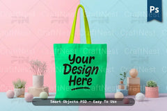 Tote Bag Cup Mockup Realistic Template - CraftNest - Digital Crafting and Art