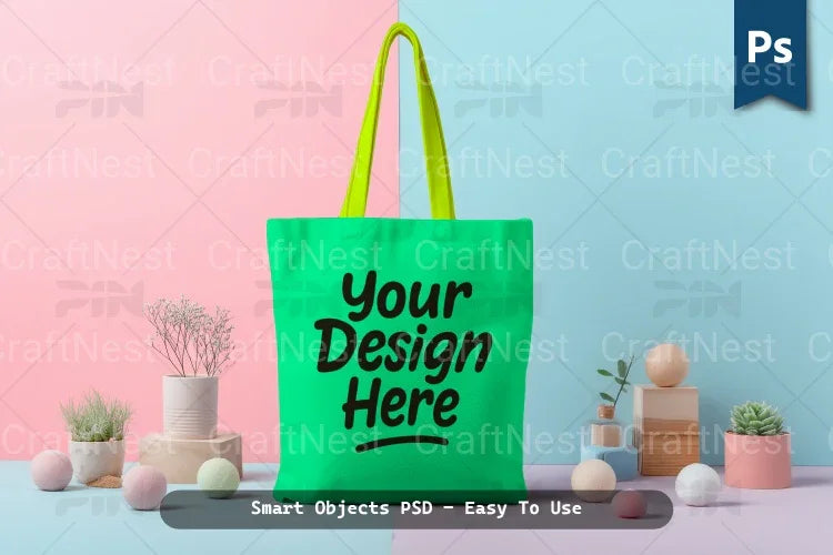 Tote Bag Cup Mockup Realistic Template - CraftNest - Digital Crafting and Art