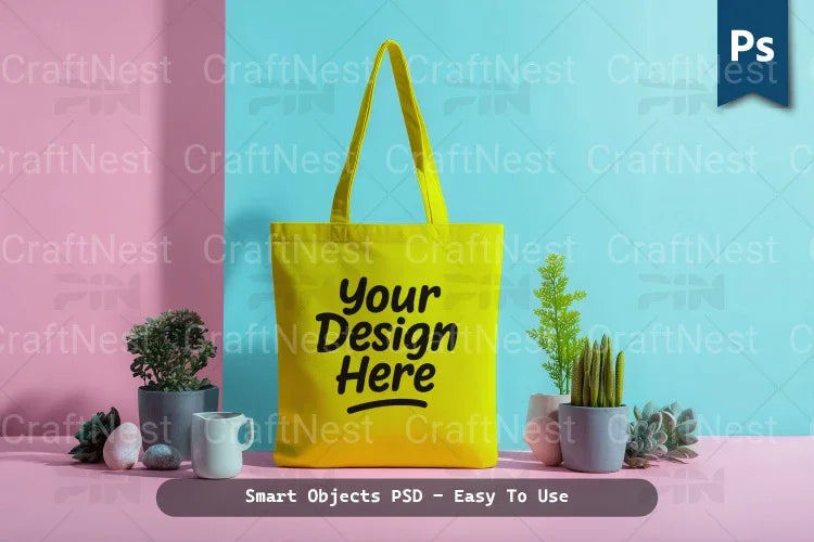 Tote Bag Cup Mockup Realistic Template Bundle - CraftNest - Digital Crafting and Art