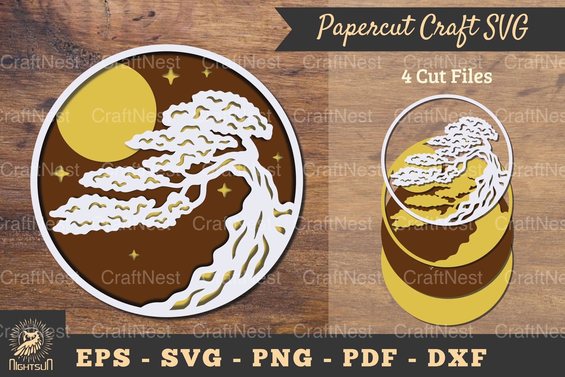 Tree 3D Papercut SVG Design Bundle - CraftNest - Digital Crafting and Art