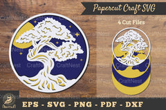 Tree 3D Papercut Shadow Box Clipart Bundle - CraftNest - Digital Crafting and Art