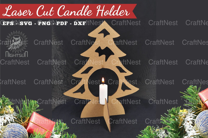 Tree Candle Holder Laser Cut Design Bundle - CraftNest - Digital Crafting and Art