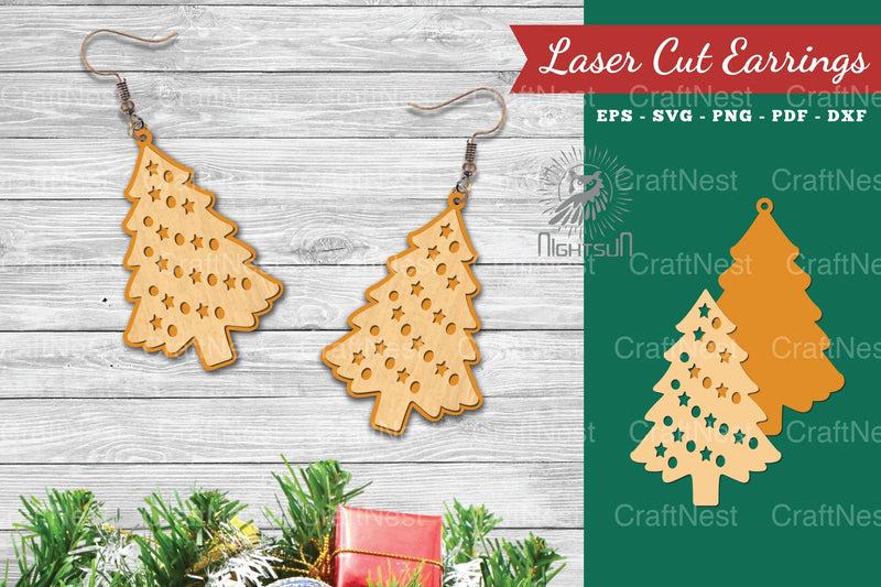 Tree Laser Cut Earrings SVG Bundle - CraftNest - Digital Crafting and Art