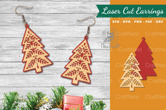 Tree Laser Cut Earrings SVG Bundle - CraftNest - Digital Crafting and Art