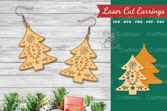 Tree Laser Cut Earrings SVG Bundle - CraftNest - Digital Crafting and Art