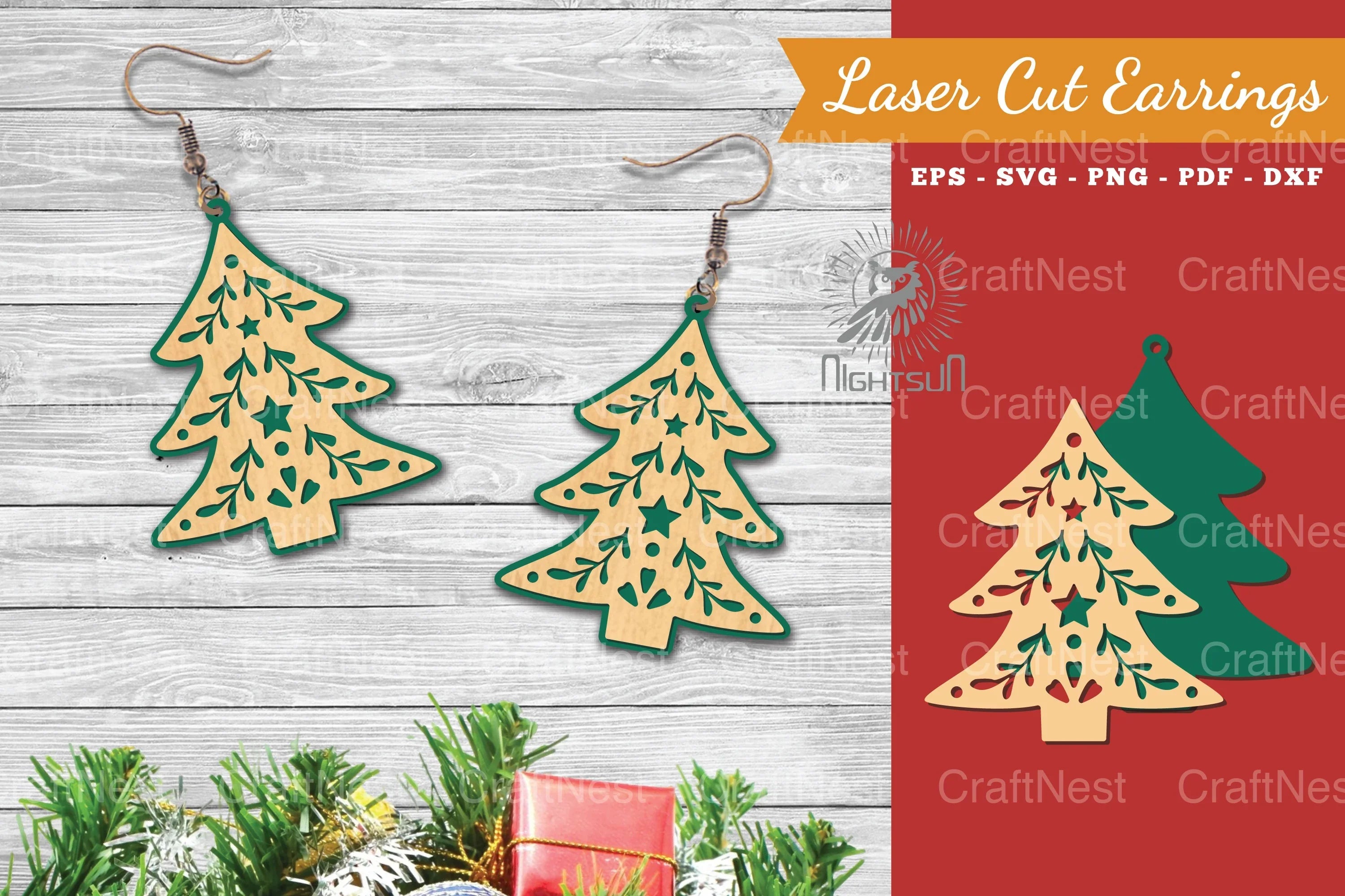 Tree Laser Cut Earrings SVG Bundle - CraftNest - Digital Crafting and Art