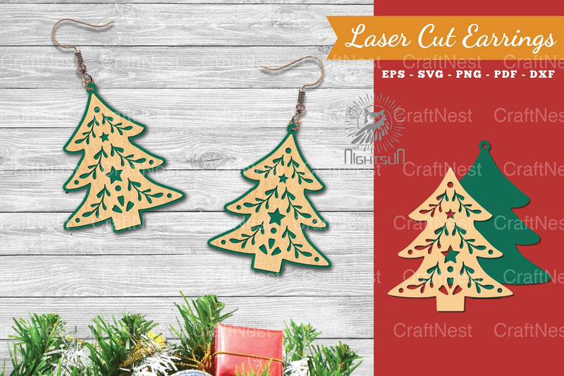 Tree Laser Cut Earrings SVG Bundle - CraftNest - Digital Crafting and Art