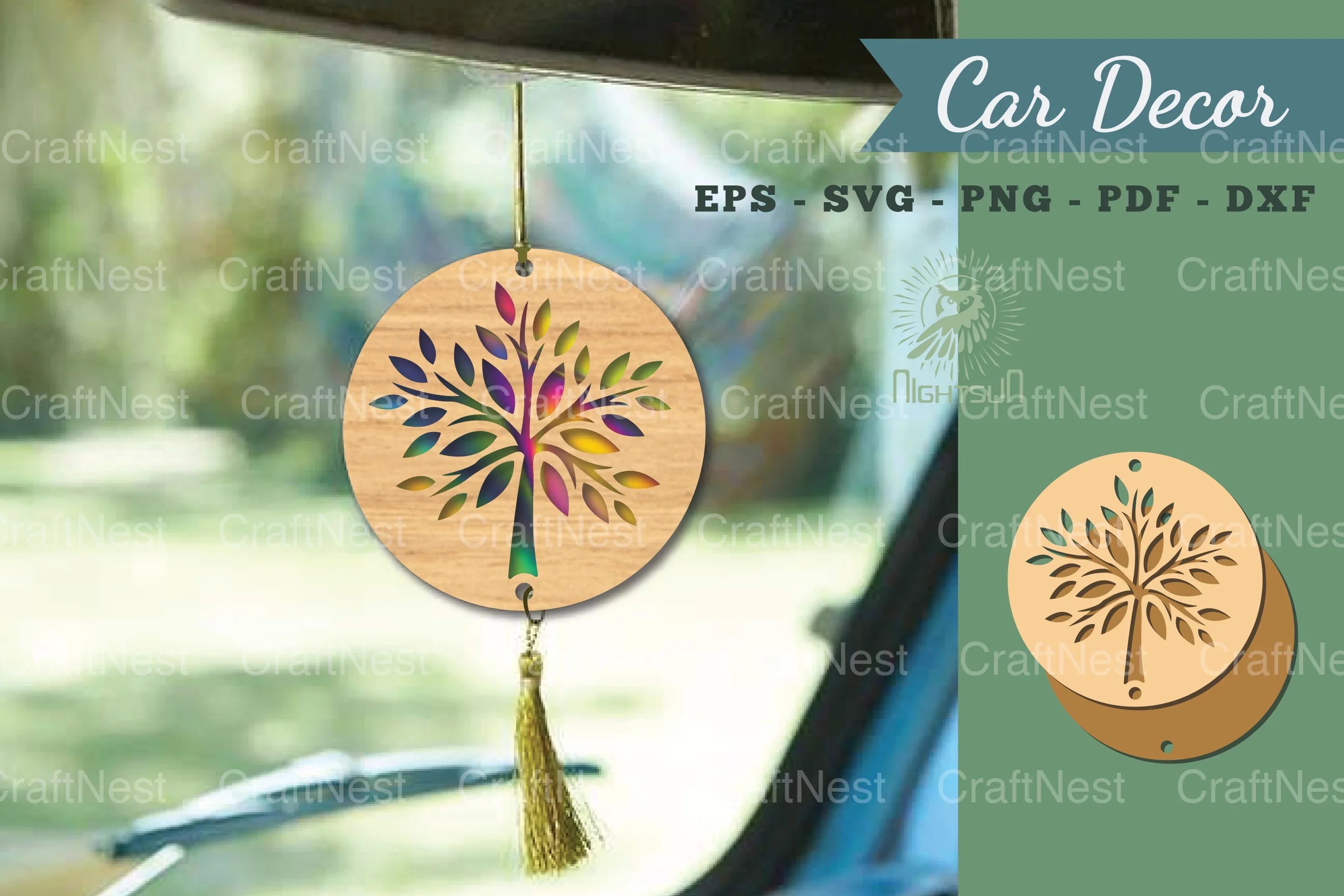 Tree Lasercut Car Decor SVG Bundle - CraftNest - Digital Crafting and Art