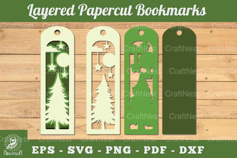 Tree Layered Bookmark Clipart Bundle - CraftNest - Digital Crafting and Art