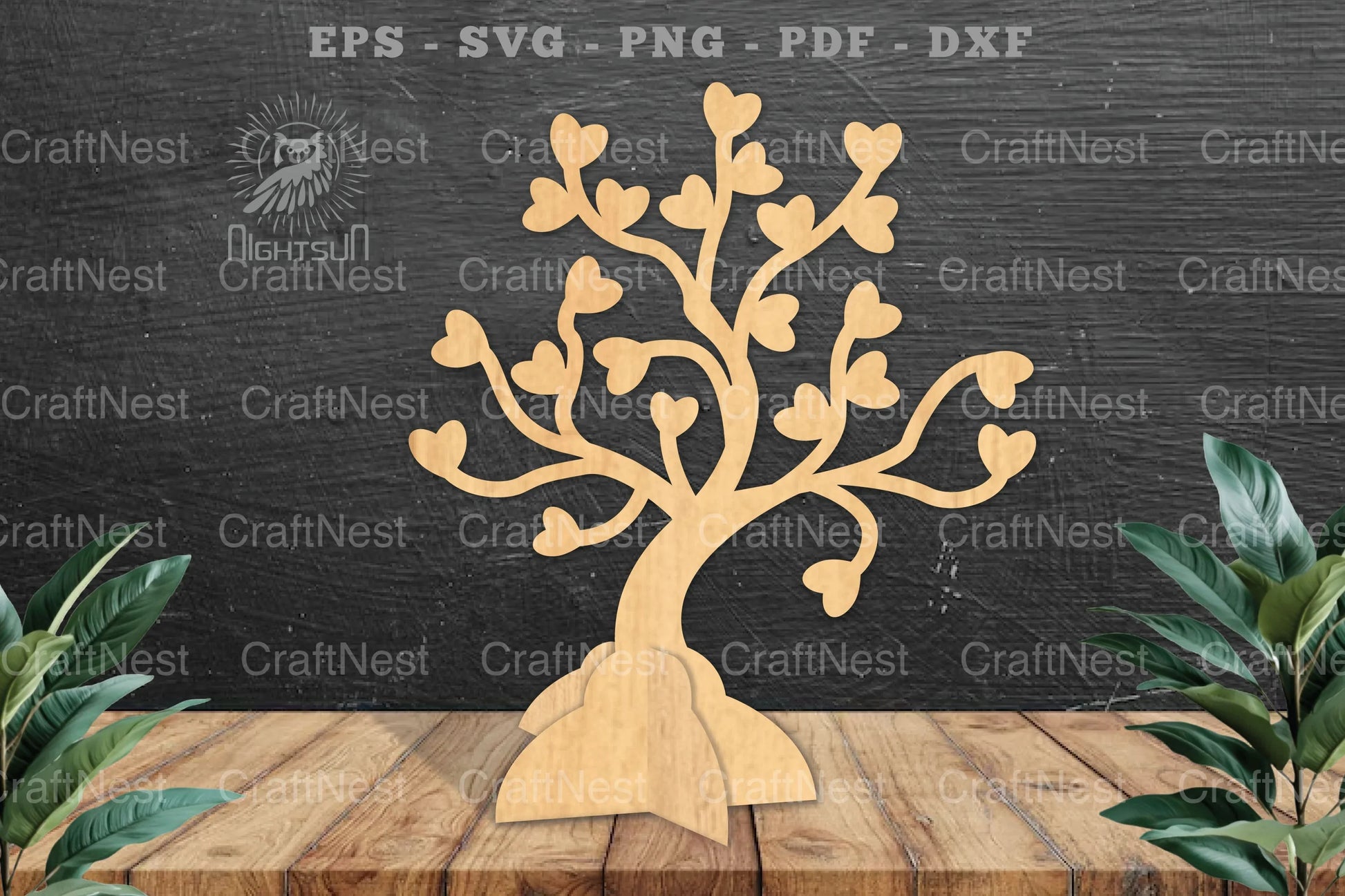 Tree Love Laser Cut Home Decoration - Wall Art Decor - CraftNest - Digital Crafting and Art