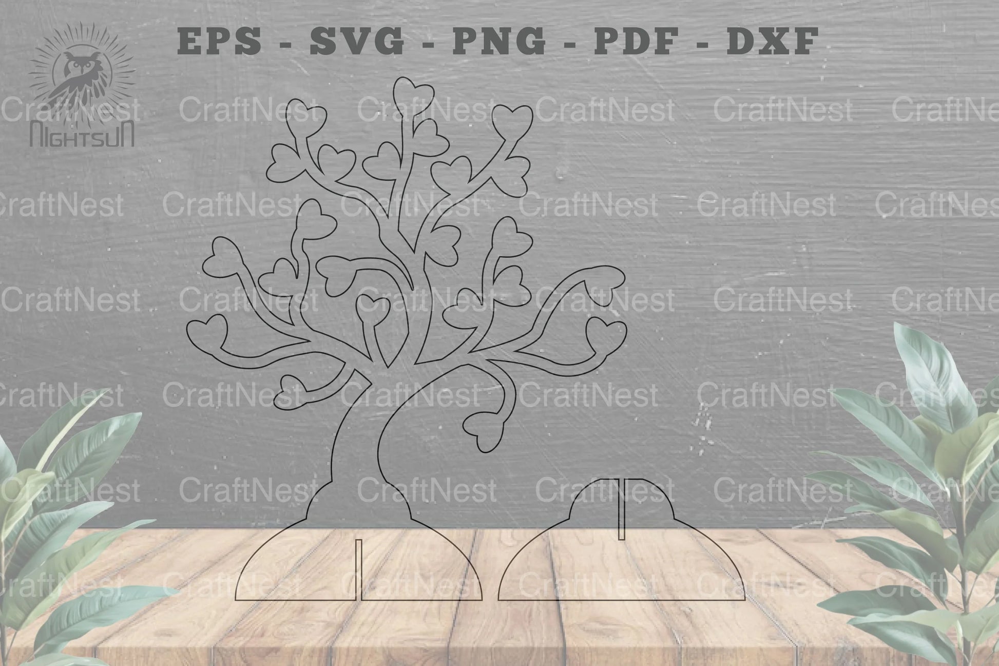 Tree Love Laser Cut Home Decoration - Wall Art Decor - CraftNest - Digital Crafting and Art
