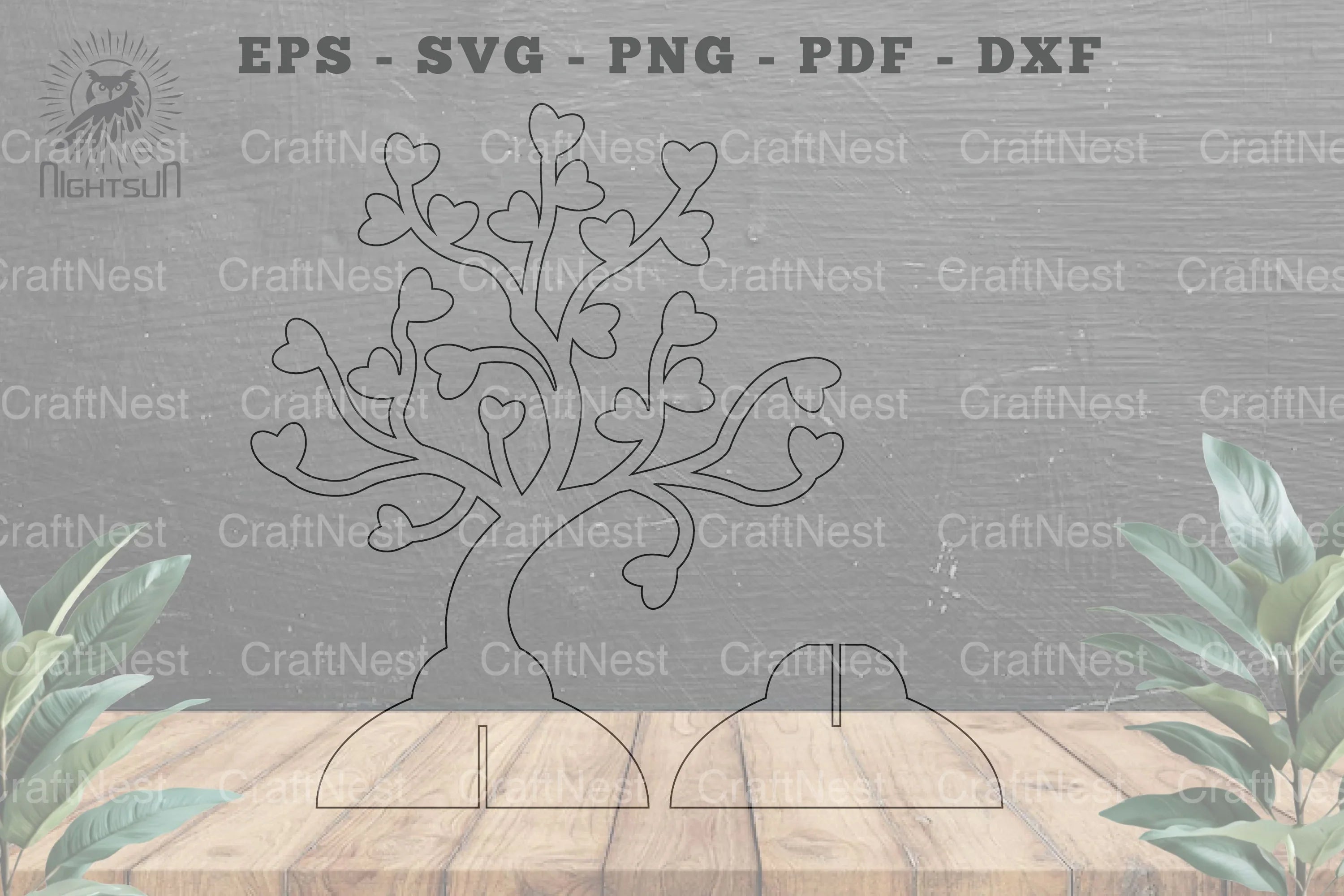 Tree Love Laser Cut Home Decoration - Wall Art Decor - CraftNest - Digital Crafting and Art