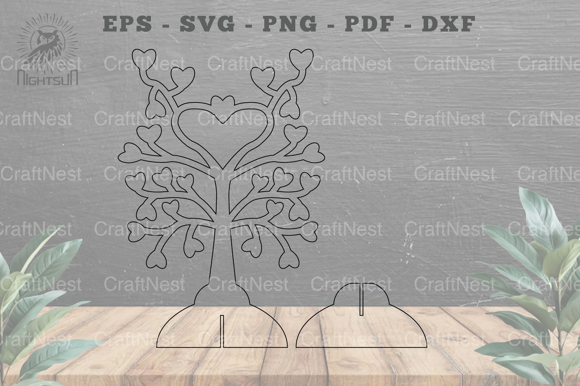 Tree Love Laser Cut Home Decoration - Wall Art Decor - CraftNest - Digital Crafting and Art