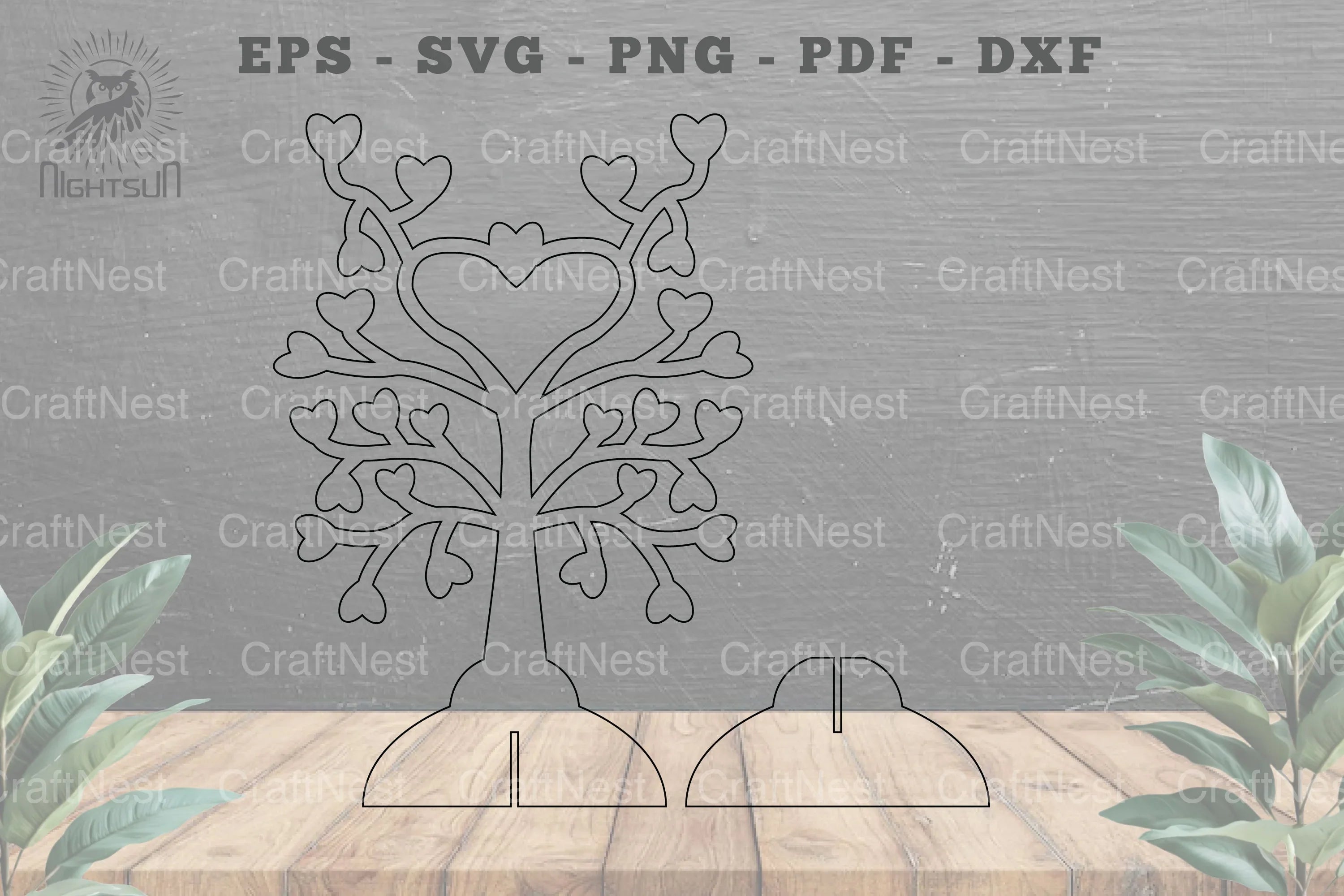 Tree Love Laser Cut Home Decoration - Wall Art Decor - CraftNest - Digital Crafting and Art