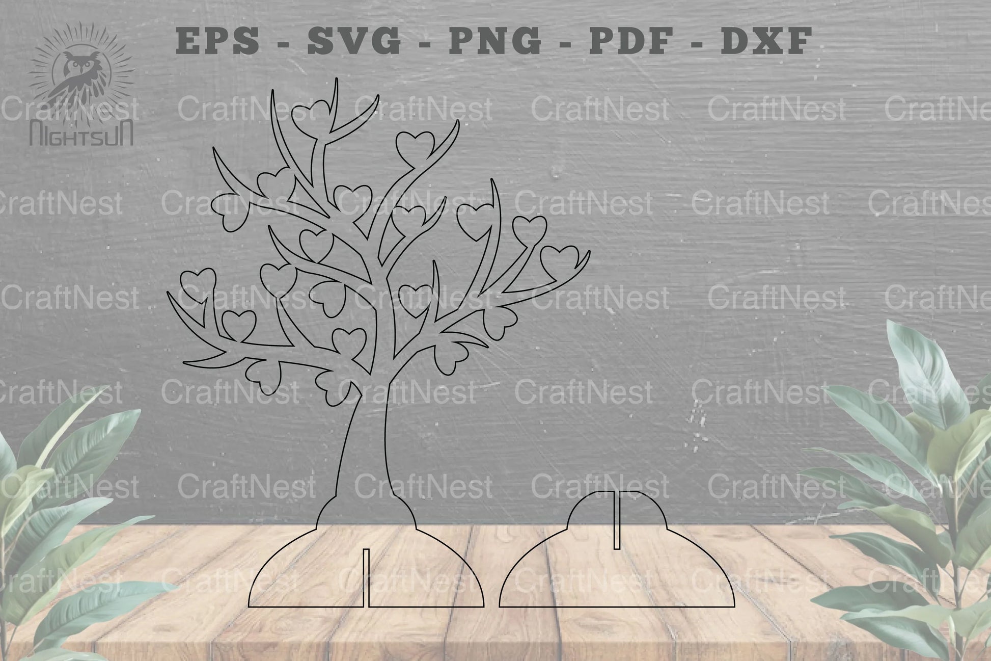 Tree Love Laser Cut Home Decoration Sign - CraftNest - Digital Crafting and Art