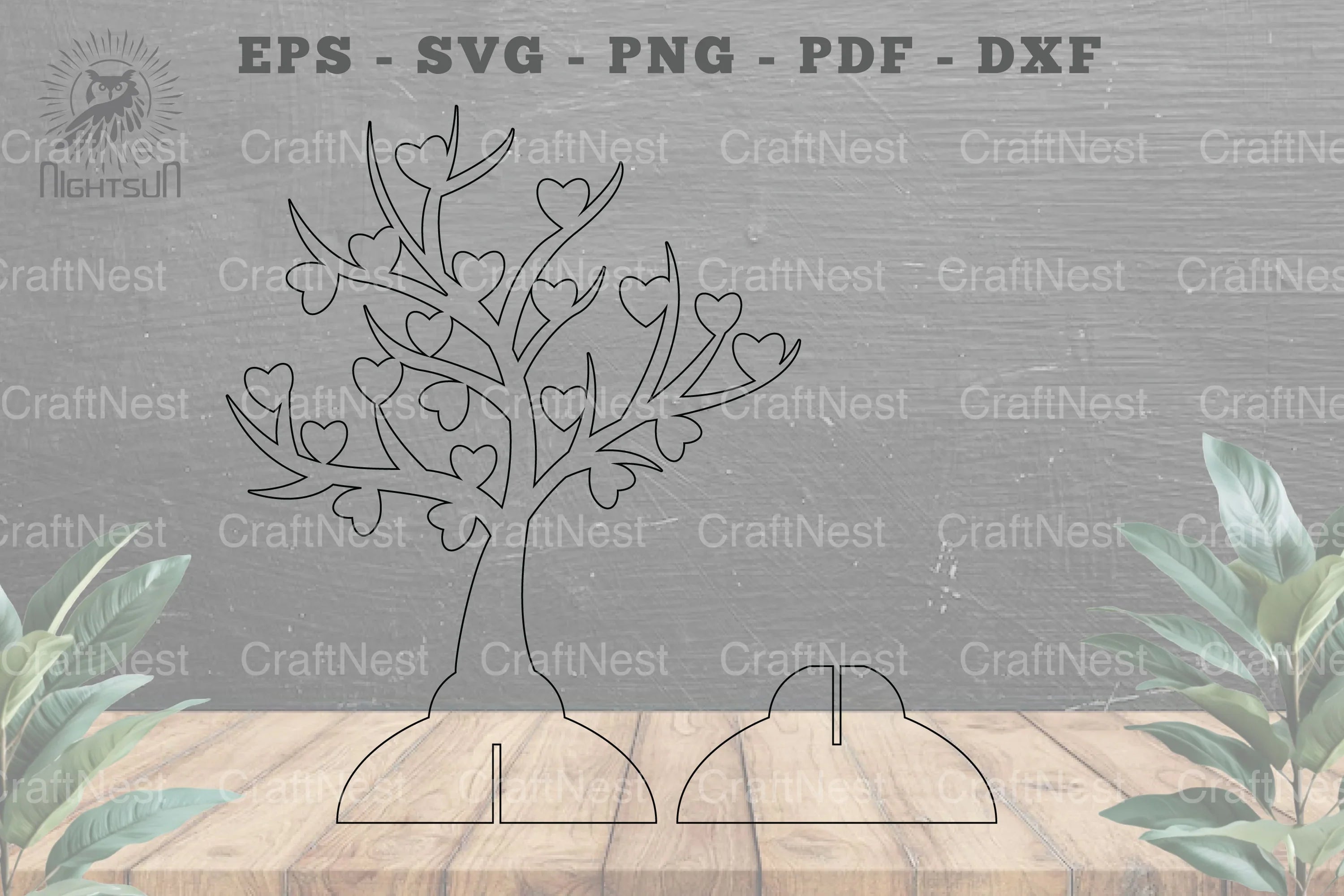 Tree Love Laser Cut Home Decoration Sign - CraftNest - Digital Crafting and Art