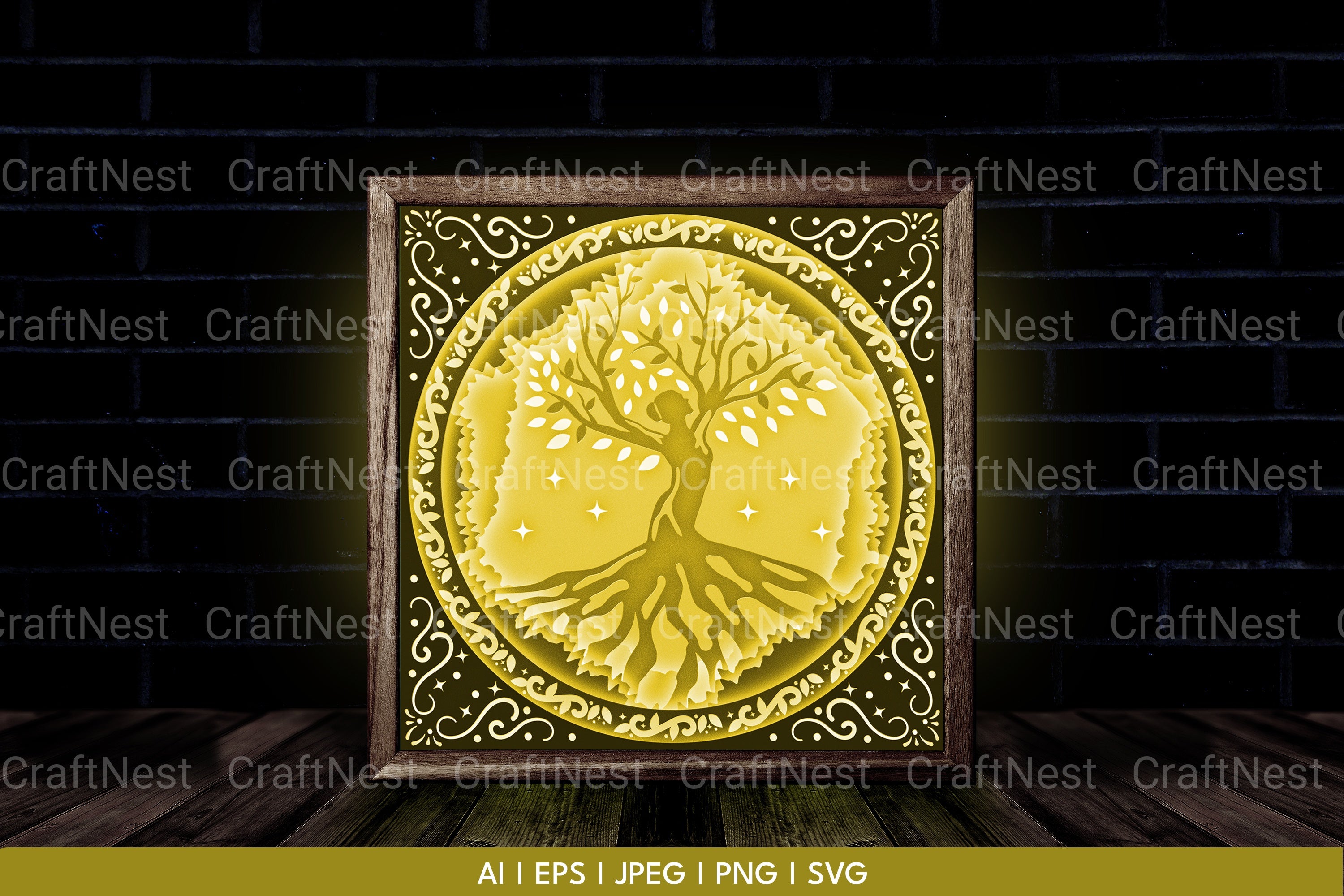 Tree of Life 3D Layered Papercut Clipart Bundle